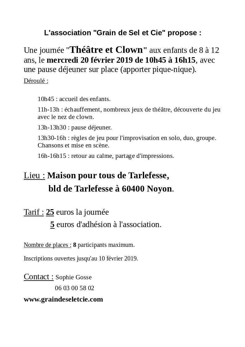 Annonce Atelier Noyon Février 2019